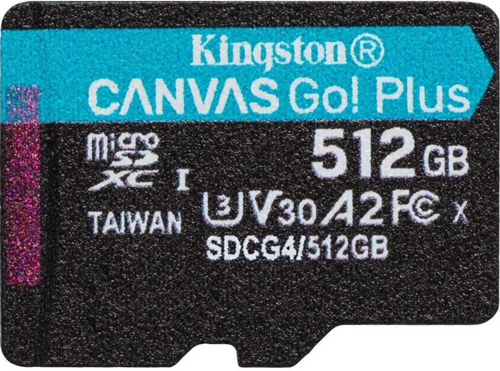 Карта памяти Kingston Canvas Go! Plus SDCG4/512GBSP microSDXC 512GB V30 A2 w/o adapter