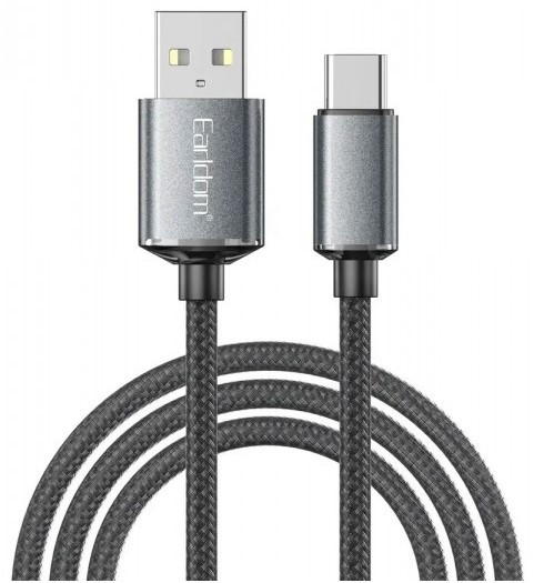 Кабель USB Earldom EC-199C для Type C, 3A, 12м черный