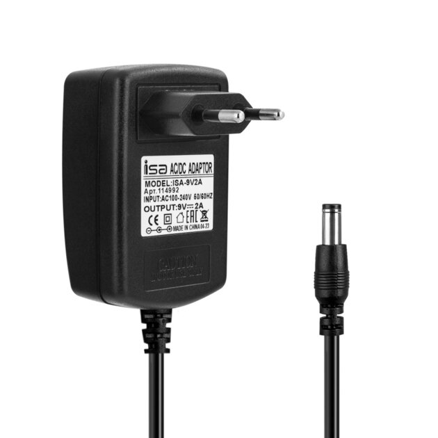 Блок питания 9V 2A 5.5*2.5 сетевой с адаптерами ISA (Black)