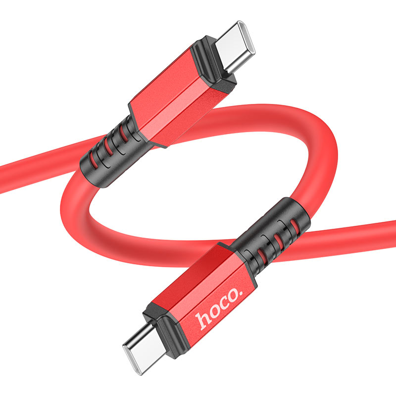 Кабель HOCO X85 Strength Type-C-Type-C 1.0м, 3.0A, 60Вт, PD красный