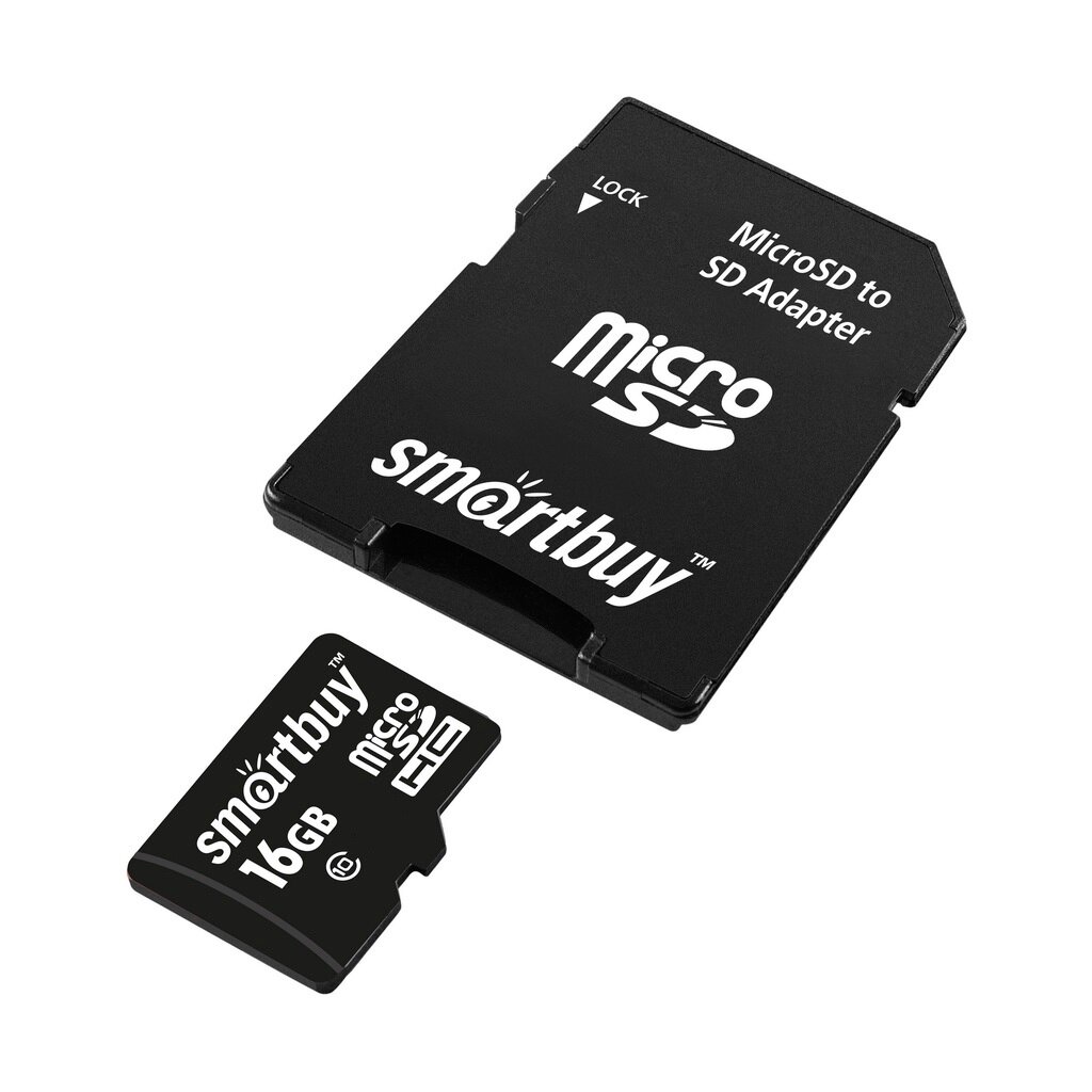 Карта памяти Smartbuy (SB16GBSDCL10-01) 16GB microSDHC Class 10 (SD адаптер)