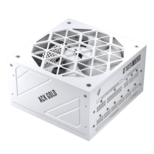 Блок питания 1STPLAYER Ack Gold 750W White (HA-750BA2-WH) / ATX 3.1, PCle 5.1, APFC, 80 Plus Gold, LLC+DC-DC, full Teapo caps, 140mm fan, full modular
