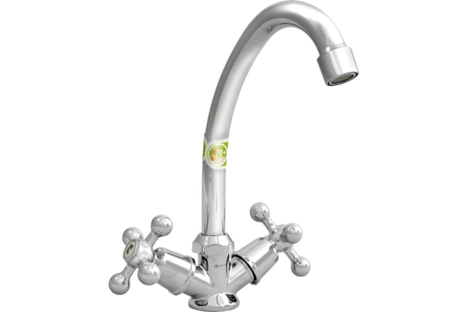 Смеситель для мойки Juguni JGN0340 0402.657 двуручный/кран-букса кера