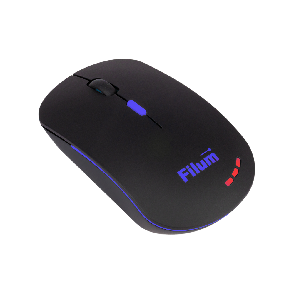 Мышь Filum FL-MBT25-BK Wireless оптическая USB/BT 4 кл., DPI 800/1200/1600, питание АА 1 шт., черная, Windows XP/Vista/7/8/10, MacOS