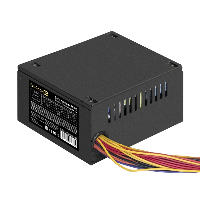 Блок питания 400W Exegate M400, SFX, 8cm fan, 24+4pin, 2*SATA, 1*FDD, 1*IDE