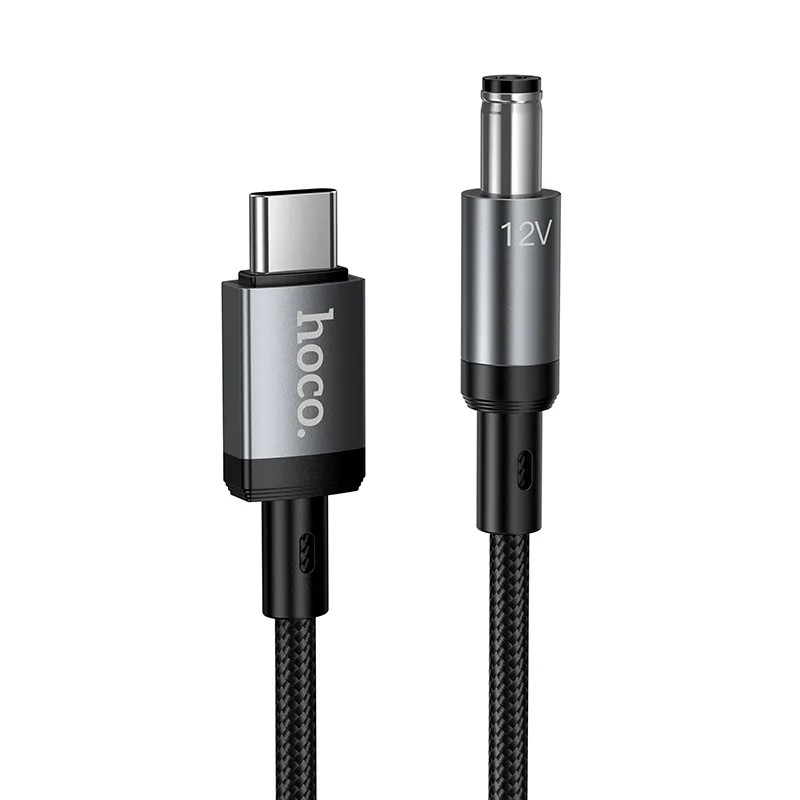Дата-кабель HOCO X129 Advantage 12V charging cable Type-C to DC5.5 (черный)