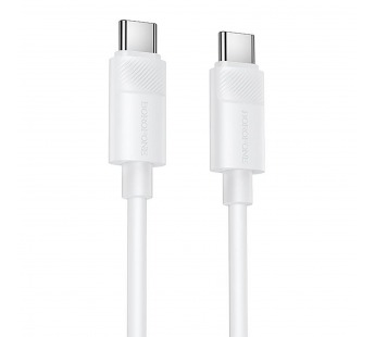 Дата-кабель BOROFONE BX123 Leya 60W silicone charging data cable C to C (белый)