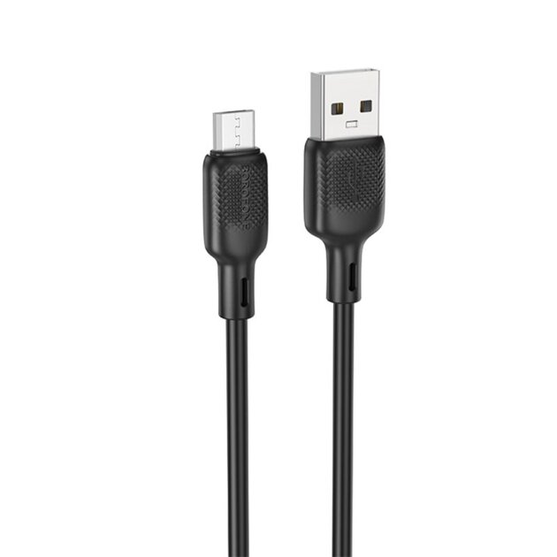 Дата-кабель BOROFONE BX113 Lenny silicone charging data cable Micro(L=1M) (black)