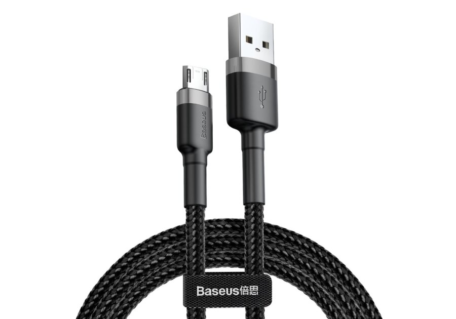 Дата-кабель Baseus Cafule (CAMKLF-BG1) micro 2.4A 1м серо-чёрный