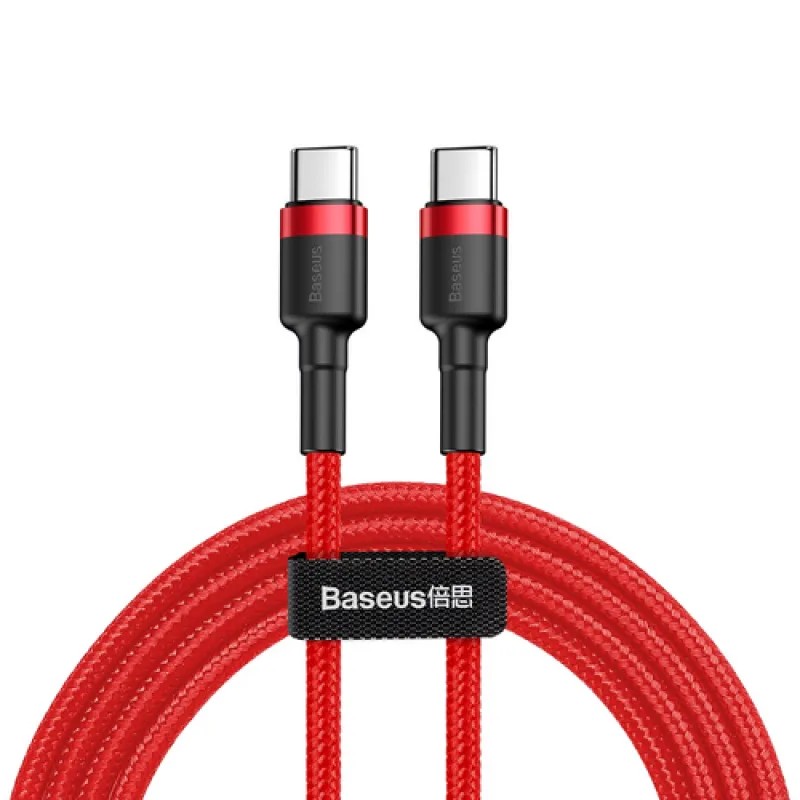 Кабель Baseus CATKLF-H09 Cafule series Type-C на Type-C PD2.0 2м черно-красная