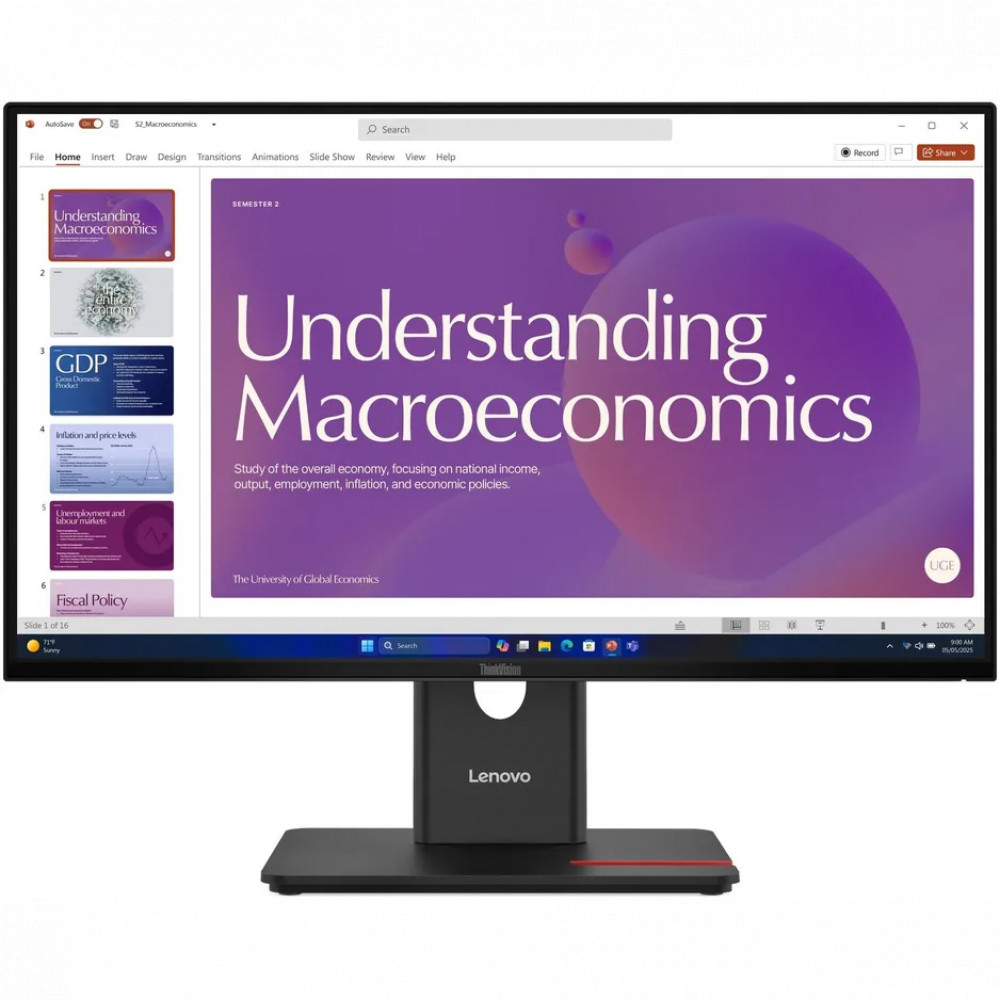 Монитор Lenovo ThinkVision T24d-40 (64B9GAT1UK) черный IPS LED 16:9 HDMI M/M матовая HAS Piv 1500:1 250cd 178гр/178гр 1920x1080 120Hz DP FHD USB 5.6кг