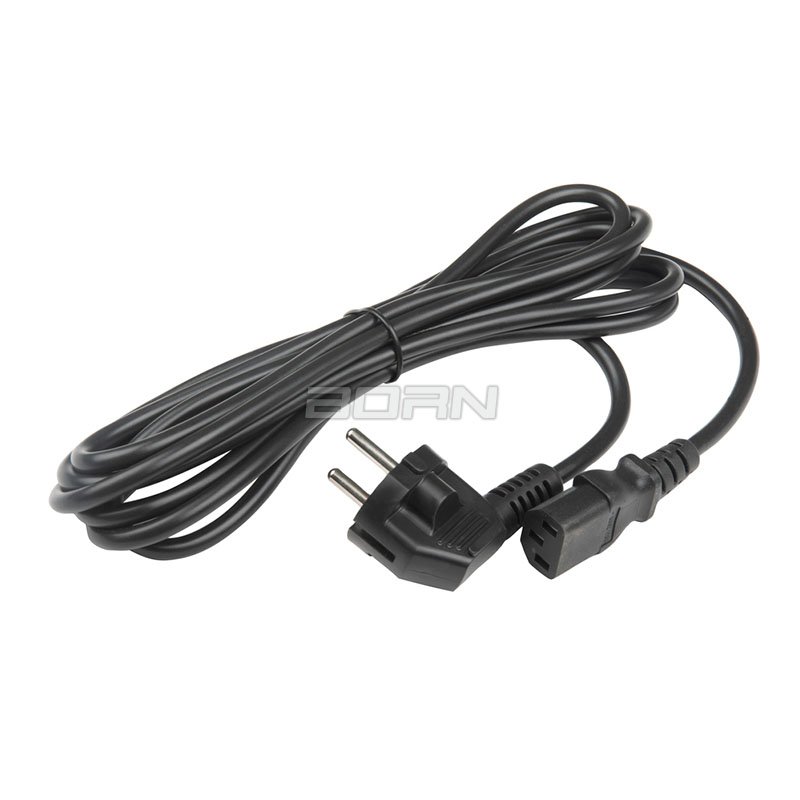 Кабель питания Hyperline PWC-IEC13-SHM-3.0-BK для компьютера Shucko+C13 3x0.75 3м