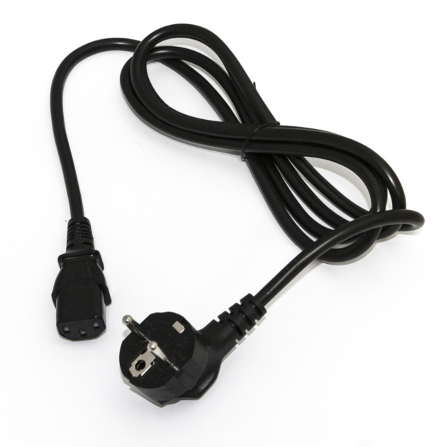 Кабель питания Hyperline PWC-IEC13-SHM-1.8-BK для компьютера Shucko+C13 3x0.75 1.8м