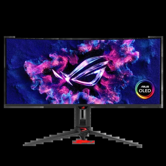 Монитор Asus ROG Swift PG34WCDN черный QD OLED LED 21:9 HDMI матовая HAS Piv 1300cd 178гр/178гр 3440x1440 360Hz FreeSync Premium Pro DP Quad 2K