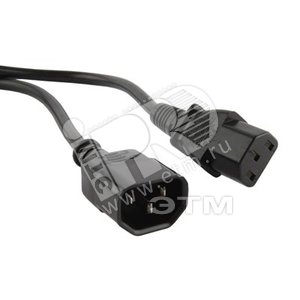 Кабель питания Hyperline PWC-IEC13-IEC14-3.0-BK монитор-компьютер IEC 320 C13 - IEC 320 C14 3x0.75 3м