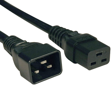 Кабель питания Hyperline PWC-IEC19-IEC20-1.8-BK IEC 320 C19 - IEC 320 C20 (3x1.5) прямая вилка, 16A, 1.8м черный