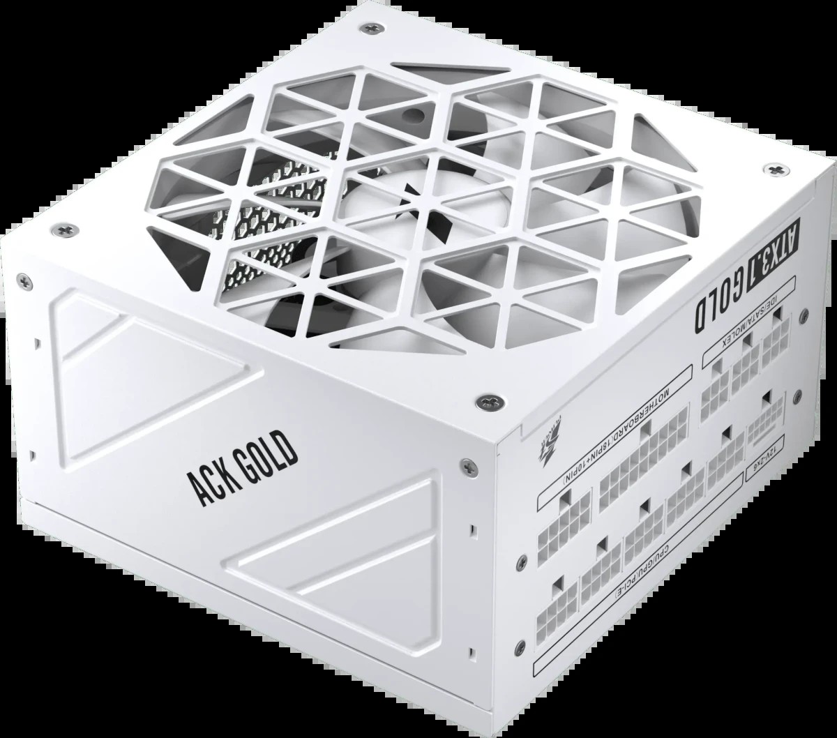 Блок питания 1STPLAYER Ack Gold 850W White (HA-850BA2-WH) / ATX 3.1, PCle 5.1, APFC, 80 Plus Gold, LLC+DC-DC, full Teapo caps, 140mm fan, full modular