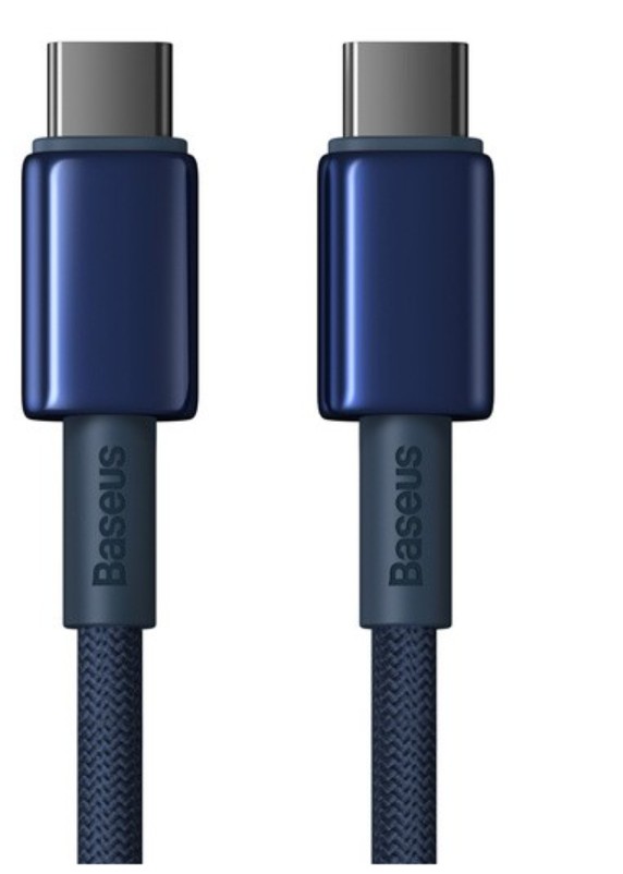 Кабель Baseus P10319800321-04 Tungsten Gold Fast Charging Data Cable Type-C to Type-C 100W 2m Deepsea Blue