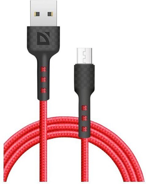 USB кабель DEFENDER F181 Micro, red, 1м, 2.4А, 87115RED