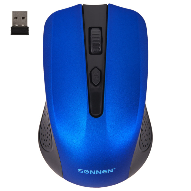 Мышь беспроводная SONNEN V99 (513530) USB, 1000/1200/1600 dpi, 4 кнопки, оптическая, синяя