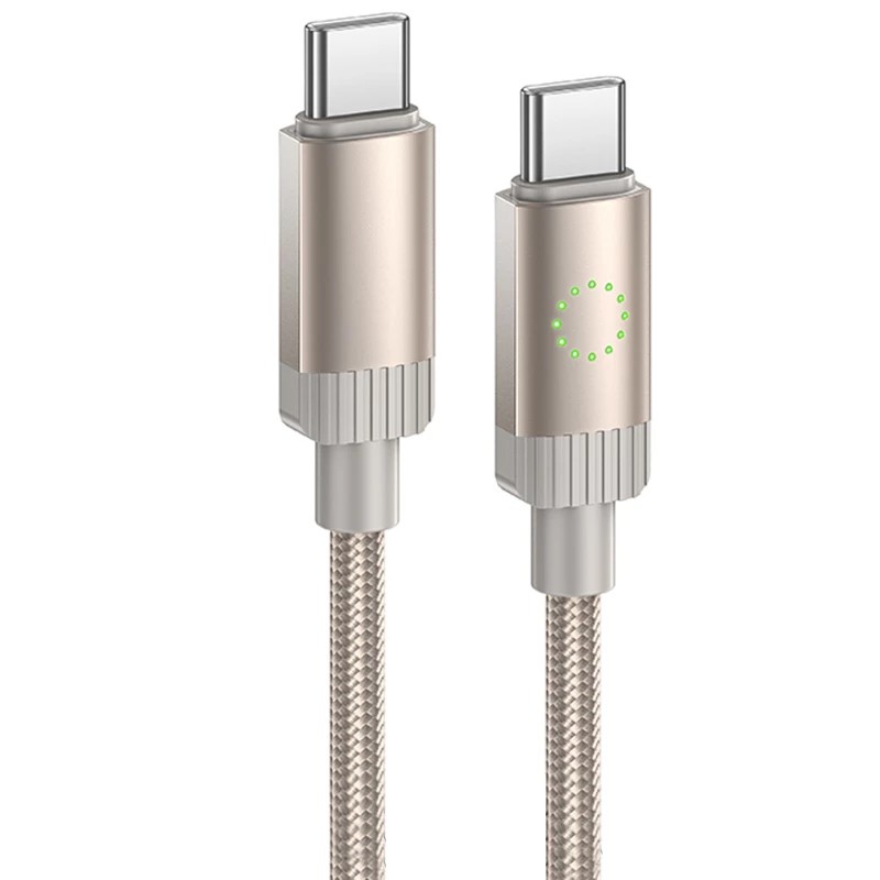 Кабель HOCO X117 Star Type-C-Type-C 1.0м, PD 60Вт золотой, серая вставка