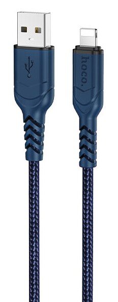 Кабель HOCO X59/ USB  Lightning/ 1m/ 2.4A/ Нейлон/ Синий, (Арт. HC-44883)