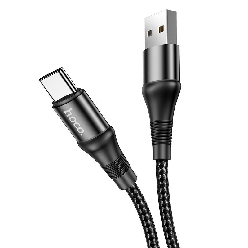 Кабель HOCO X50/ USB  Type-C/ 1m/ 2.4A/ Нейлон/ Черный, (Арт. HC-34235)