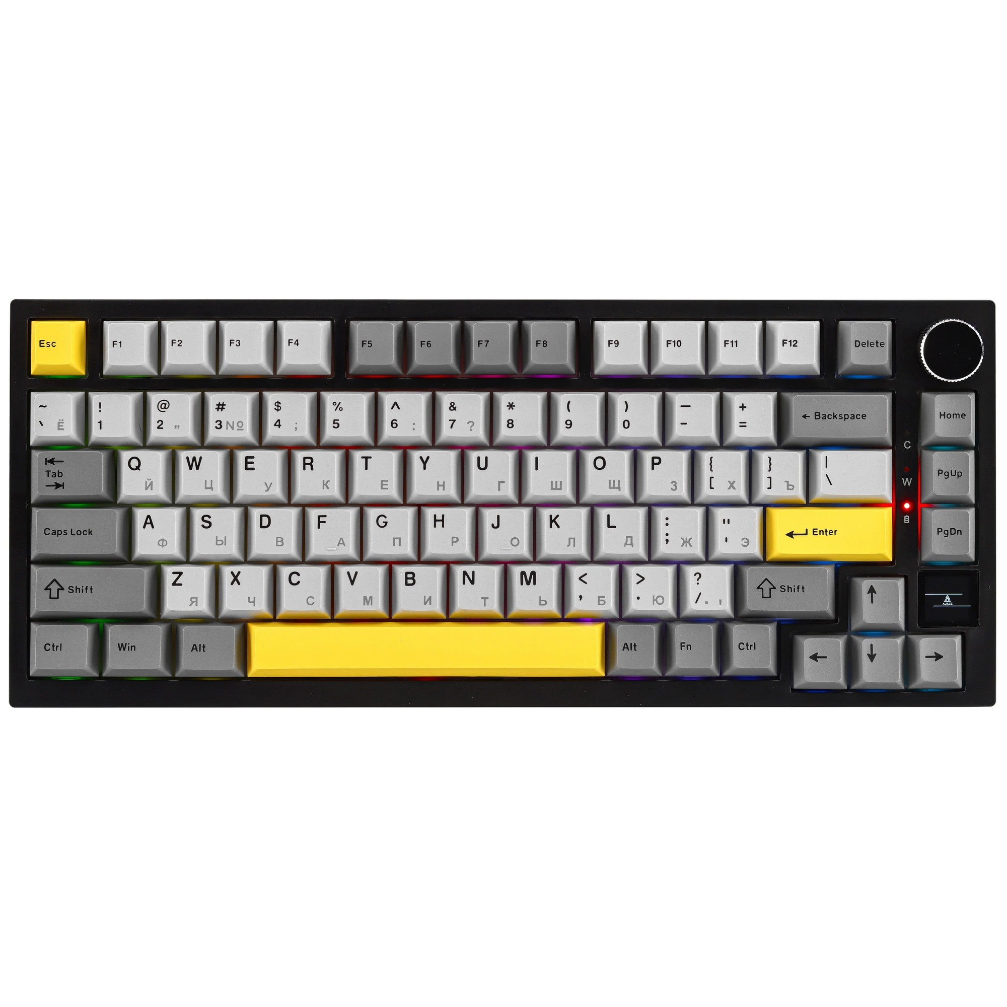 Клавиатура Ajazz AK820 Pro Flying Fish Switch черный/серый/желтый