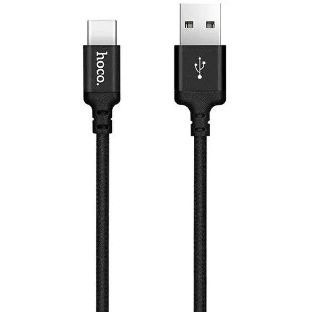 Кабель HOCO X14/ USB  Type-C/ 2m/ 1.7A/ Нейлон/ Черный, (Арт. HC-62929)