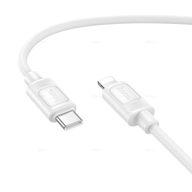 Кабель HOCO X122/ PD Type-C-Lightning/ 1m/ 27W/ Силикон/ Белый, (Арт. HC-62178)