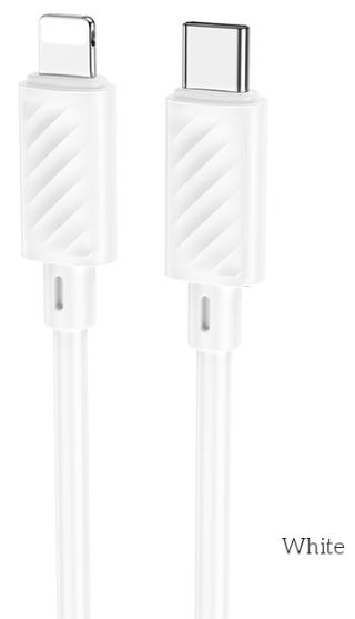 Кабель HOCO X88/ PD Type-C-Lightning/ 2m/ 27W/ Нейлон/ Белый, (Арт. HC-53572)