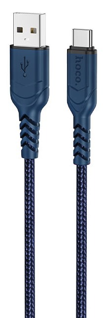 Кабель HOCO X59/ USB  Type-C/ 1m/ 2.4A/ Нейлон/ Синий, (Арт. HC-44944)
