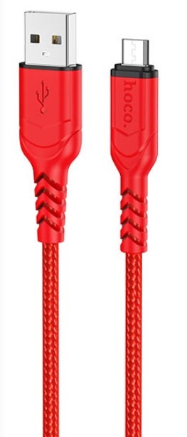 Кабель HOCO X59/ USB  Micro/ 1m/ 2.4A/ Нейлон/ Красный, (Арт. HC-44906)