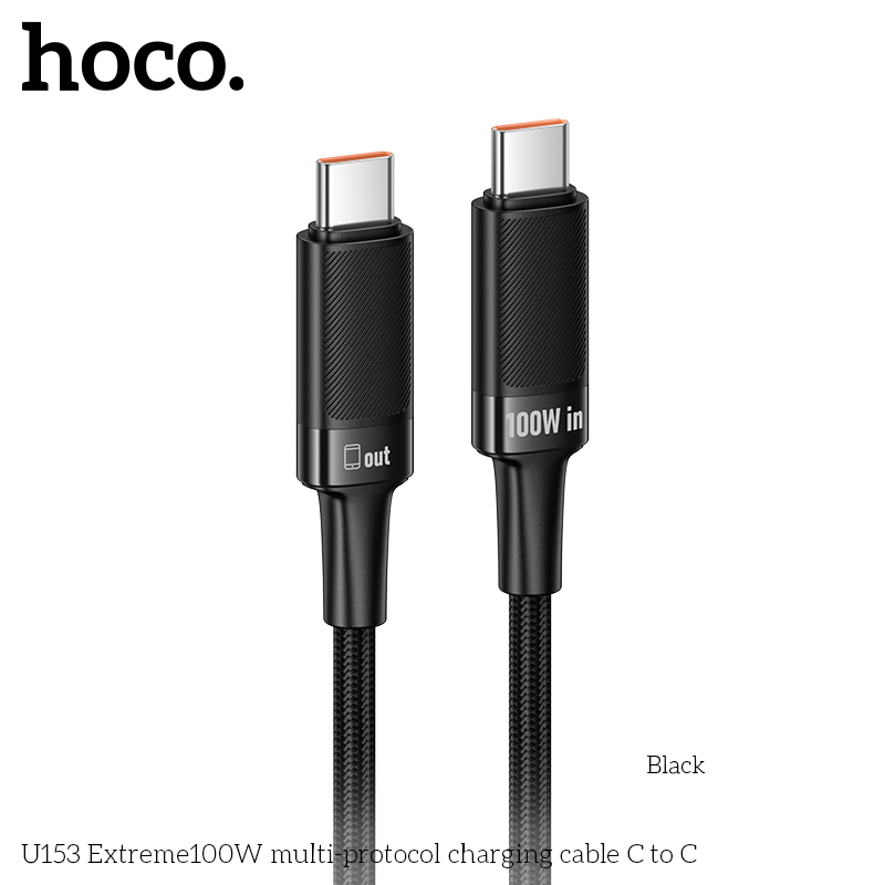 Кабель HOCO U153 Type-C Type-C 100W multi-protocol чёрный