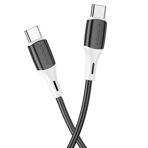 Дата-кабель BOROFONE BX79 silicone charging  60W Type-C to Type-C (черный)