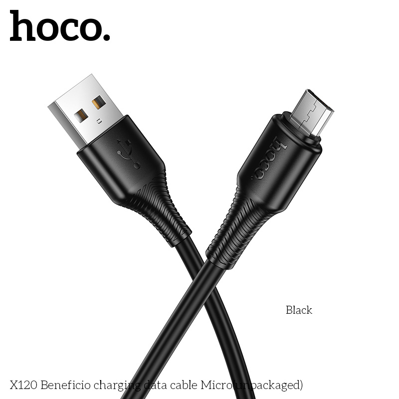 Кабель HOCO X120/ USB  Micro/ 1m/ 2,4A/ Черный, (Арт. HC-58881)