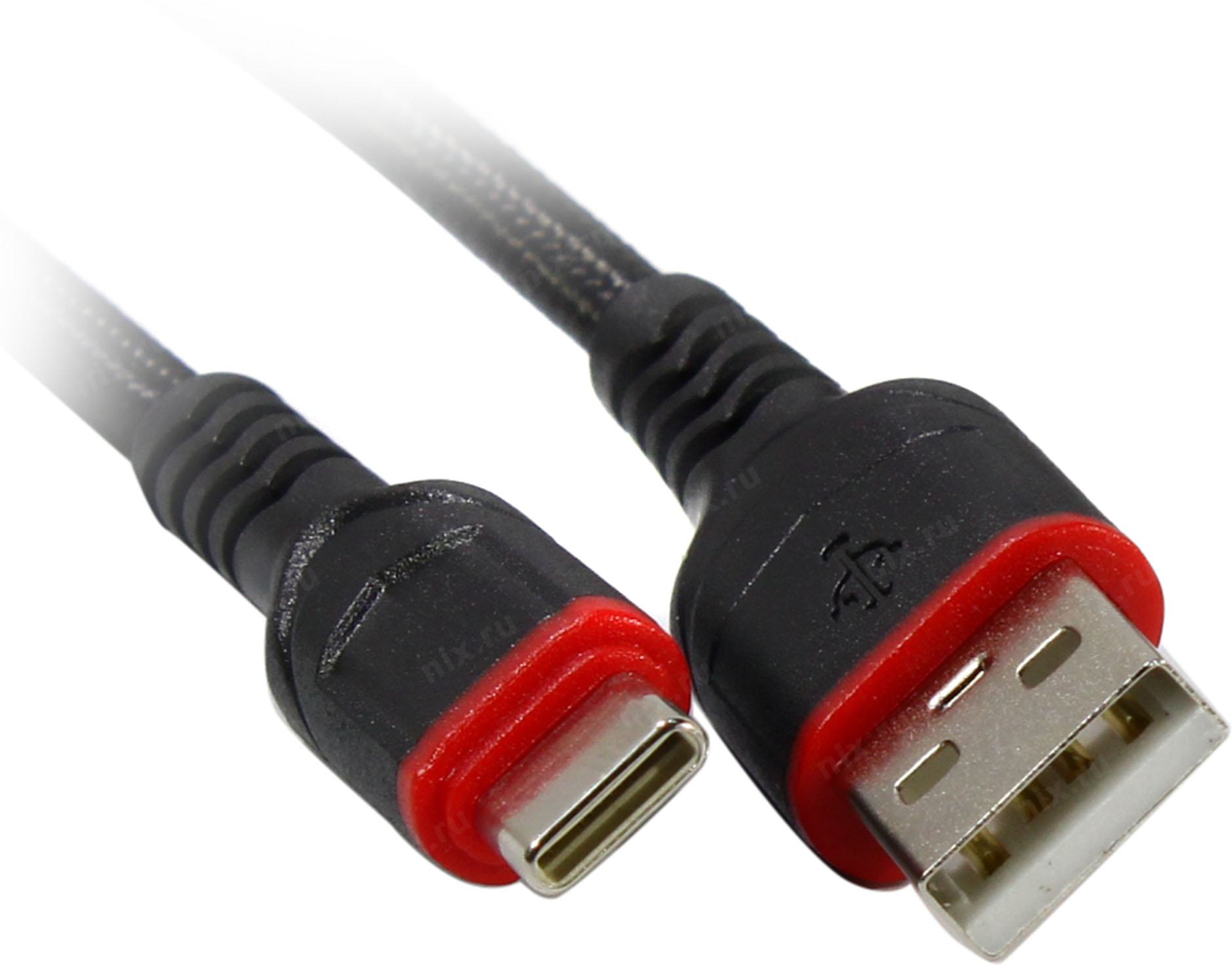 Кабель HOCO X59/ USB  Type-C/ 3m/ 3A/ Нейлон/ Черный, (Арт. HC-23070)