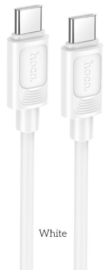 Кабель HOCO X122/ PD Type-C-Type-C/ 1m/ 3A/60W/ Силикон/ Белый, (Арт. HC-62253)
