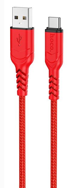 Кабель HOCO X59/ USB  Type-C/ 1m/ 2.4A/ Нейлон/ Красный, (Арт. HC-44937)