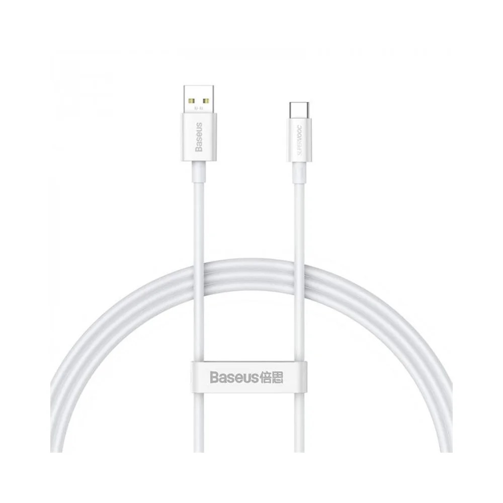 Кабель Baseus CAYS000902 USB-Type-C Superior Supervooc 65W 1м белый