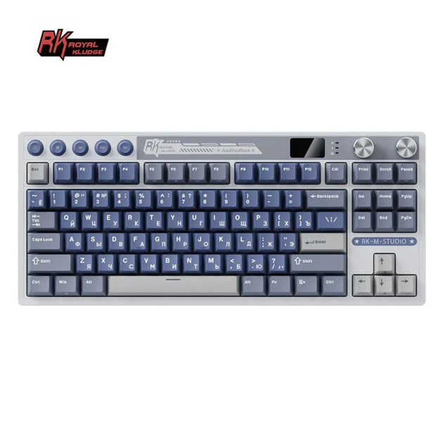 Клавиатура Royal Kludge RK M87 Ocean Blue Cream switch
