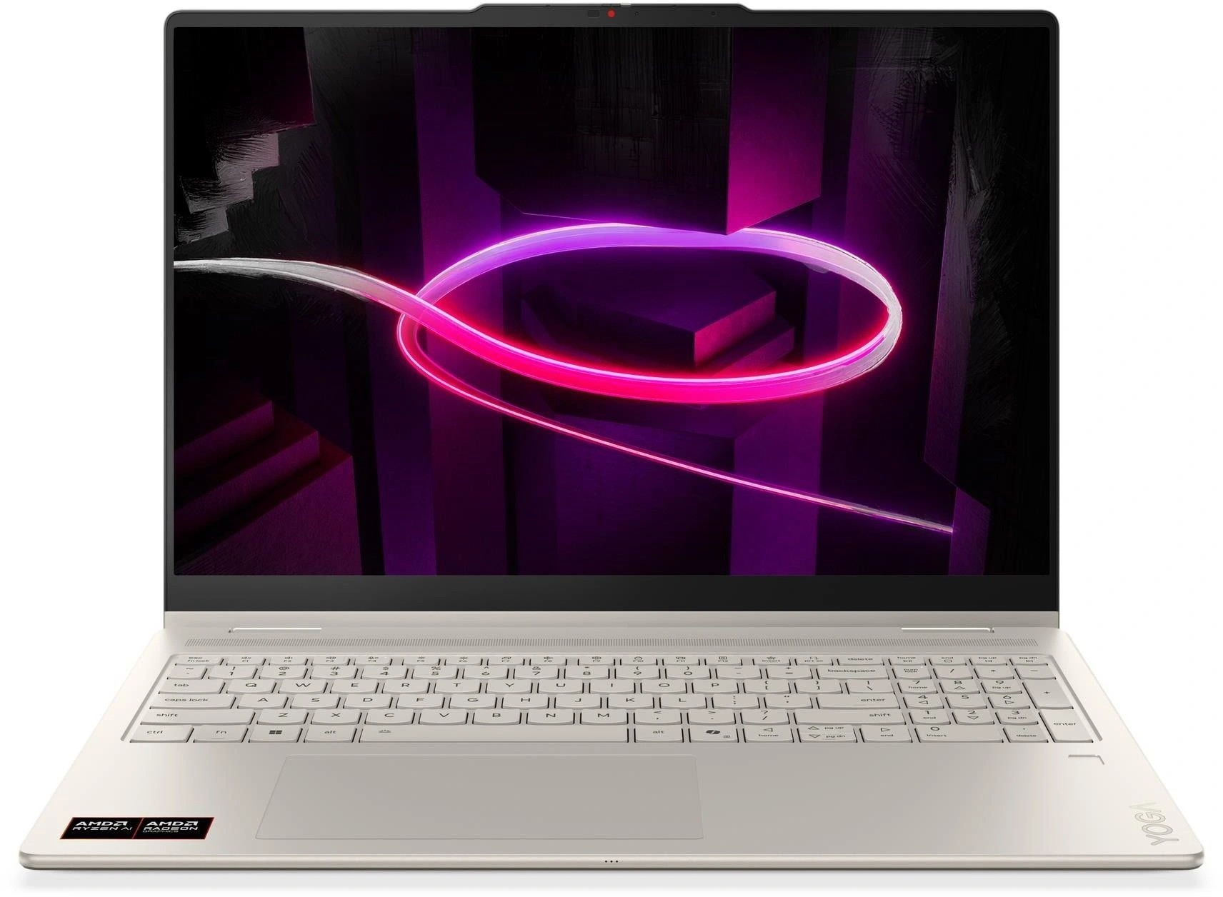 Ноутбук Lenovo Yoga 7 16AGP11 (83TF003NRK-Win11H) Ryzen AI 5 435 16Gb SSD512Gb AMD Radeon 840M 16" OLED Touch WUXGA (1920x1200) beige WiFi BT Cam