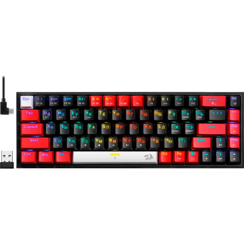 Клавиатура REDRAGON Castor Pro BLK/Red 71082