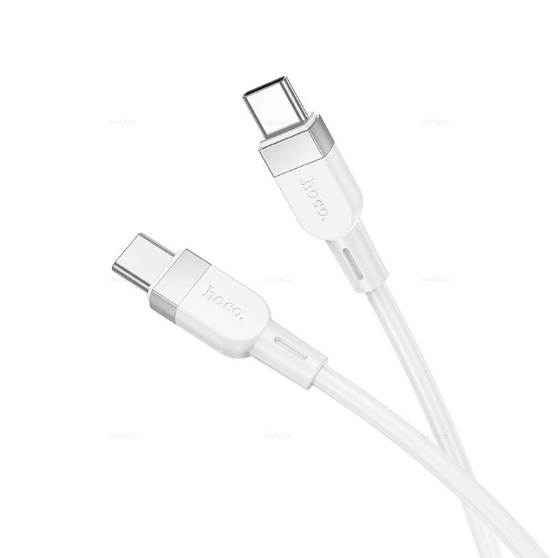 Дата-кабель HOCO X109 Energy 60W silicone charging data cable C to C(L=1M) (белый)