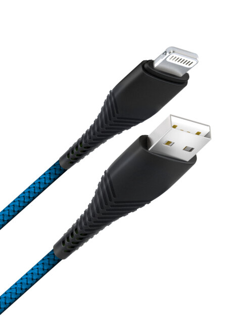 Дата-кабель Fishbone USB - 8 pin, 3А, 1м, темно-синий