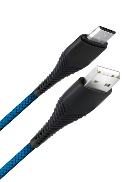 Дата-кабель Fishbone USB - micro USB, 3А, 1м, темно-синий
