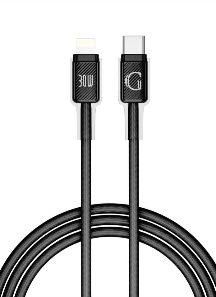 Кабель Gurdini JT318 Type-C to Lightning Braided Data Cable 9V/3.25A 30W 1m черный
