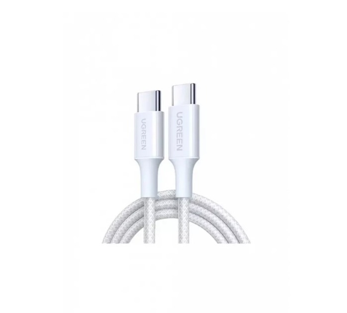 Кабель UGREEN L502 (35220) USB-C to USB-C PD Fast Charging Braided Cable 5A Max 1m White