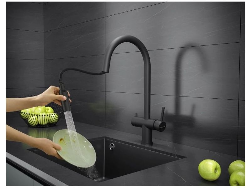 Смеситель для кухни KUCHENSTERN Brunn-FS 751BL80 черный