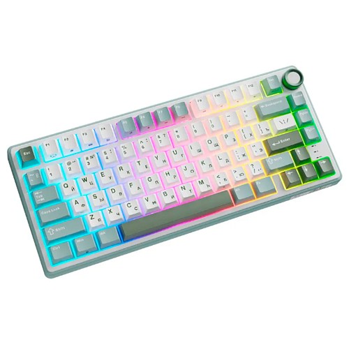 Клавиатура проводная Royal Kludge R75 Sky Cyan, линейные свитчи RK Silver